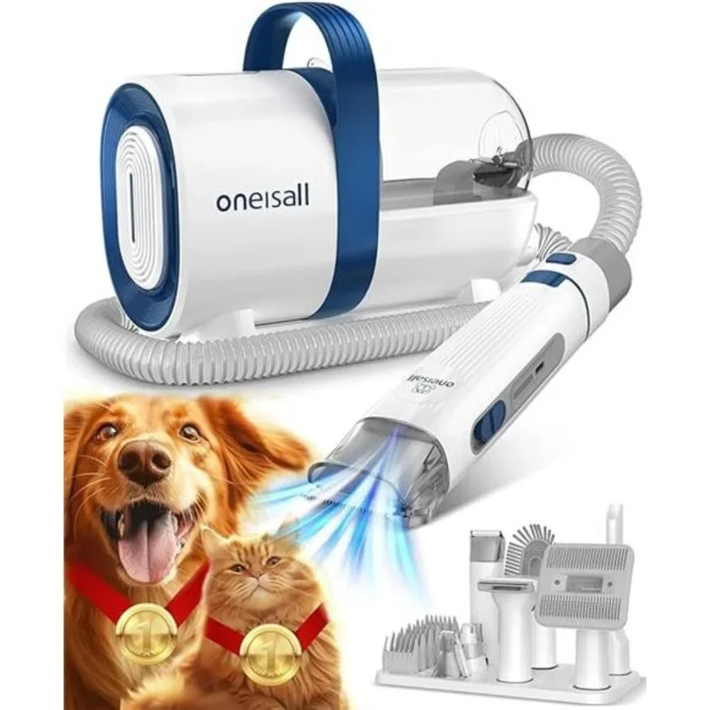 Dog Hair Vacuum & Dog Grooming Kit, Pet Grooming Vacuum with Pet Clipper